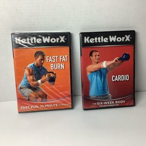 Lot 2 Kettle Worx DVD Fitness Workout Exercise Cardio Fast Fat Burn, New Sealed